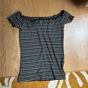 Aeropostale Striped V-Neck Top